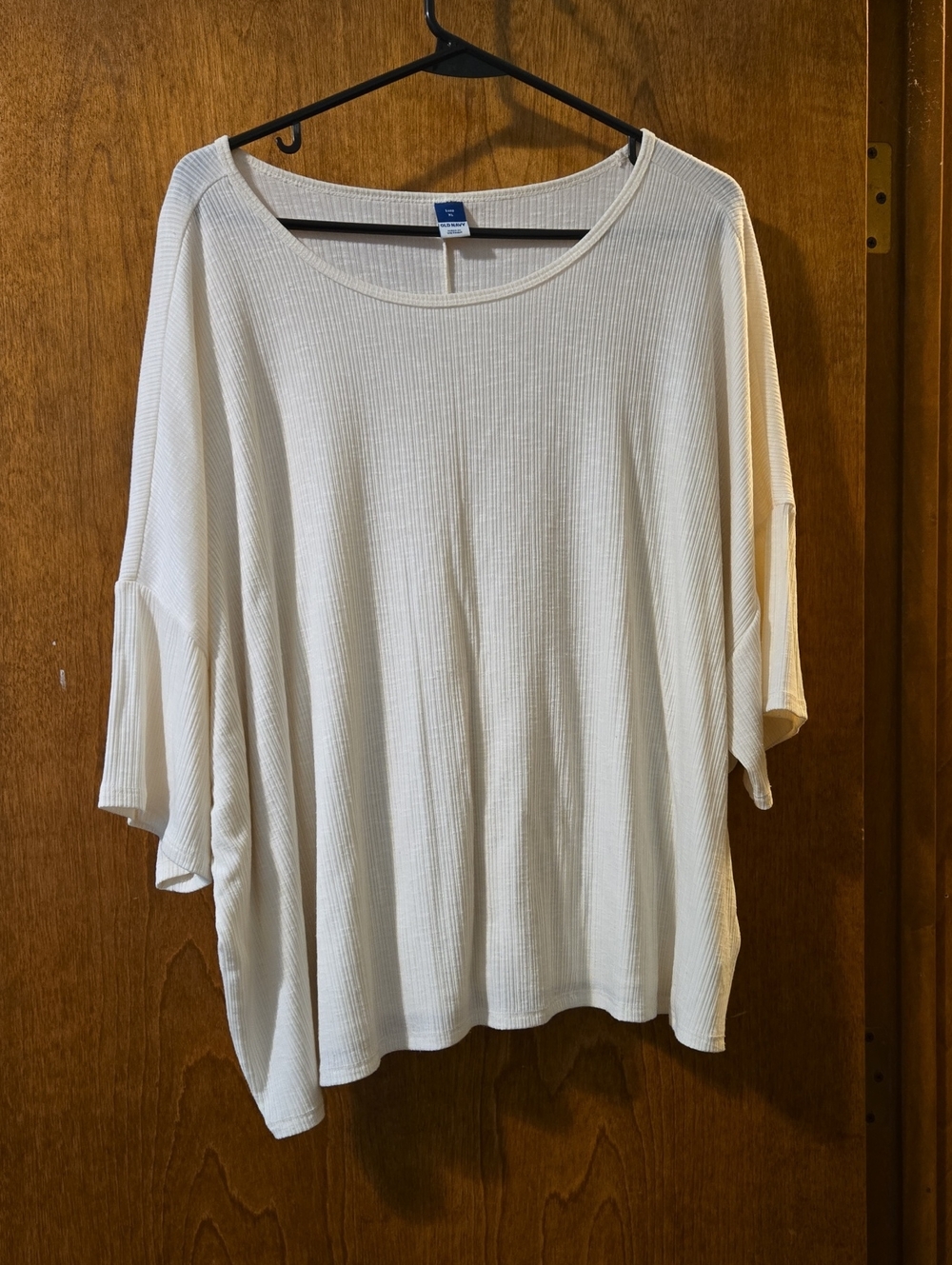 Old Navy Cream Ribbed Scoop-Neck Tunic